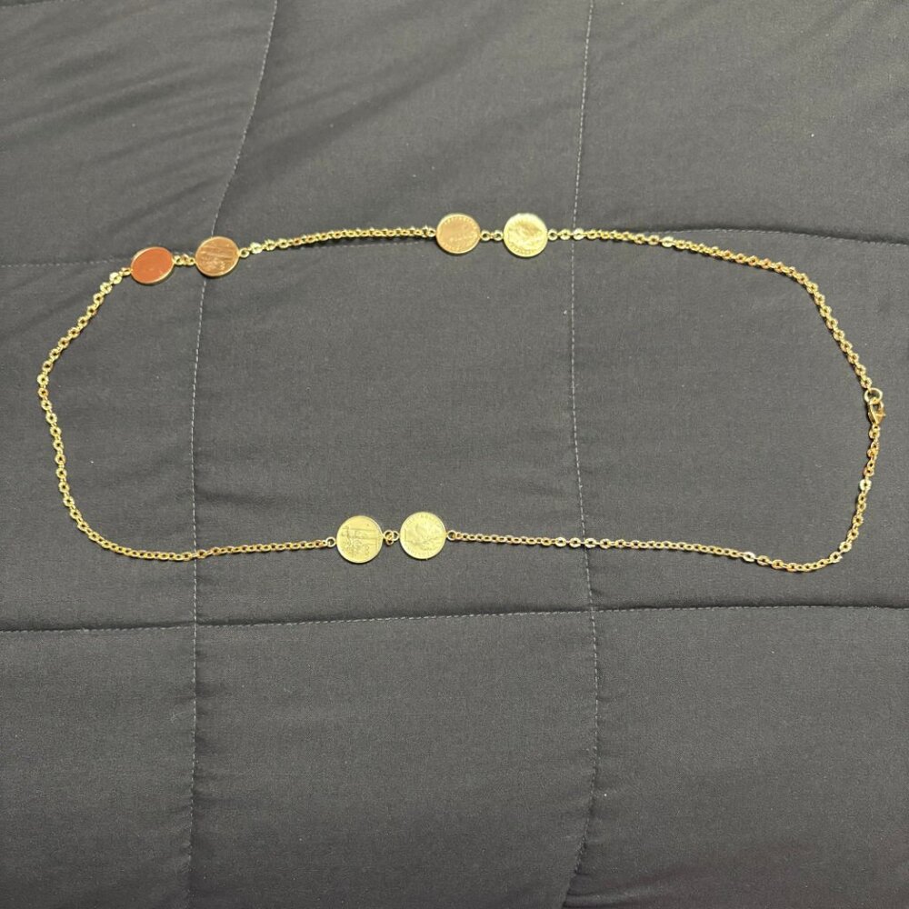 Bellezza 100 Lira Mini Coin Bronze Link Station Necklace and Earrings - New HSN - Picture 12 of 12